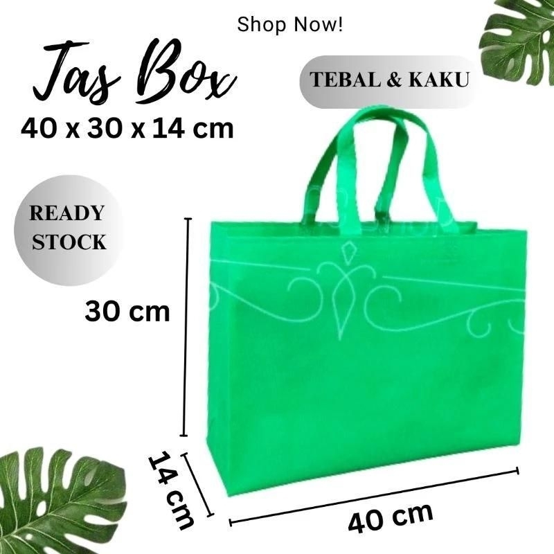 

Tas Spunbond Model Box 40x30x14 cm / Tas Box Souvenir / Tas Hajatan / Goodie Bag / Tas Hampers / Shopping Bag / Tas Promosi / Tas Seminar