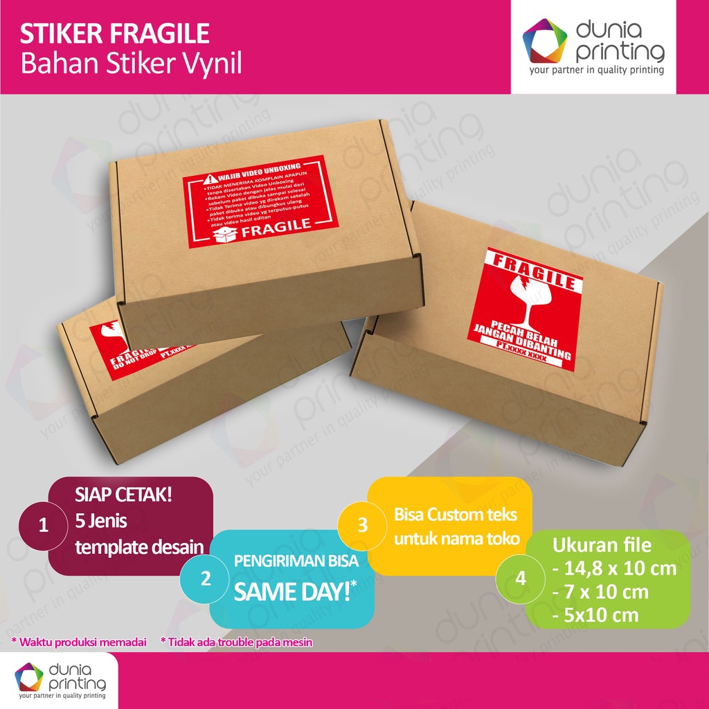 

Stiker Fragile - Sticker Vinyl CUSTOM NAME