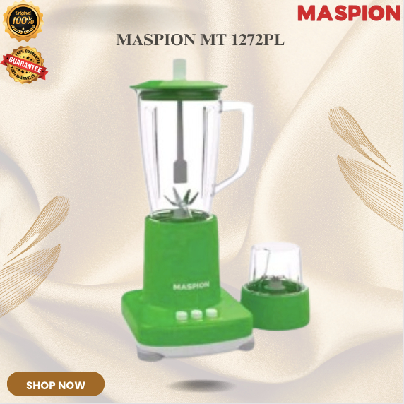 MASPION BLENDER 2IN1 MT 1272PL/Blender plastik 1Liter/MT1272PL/MT1272 PL/MT 1272PL/ORIGINAL/GARANSI