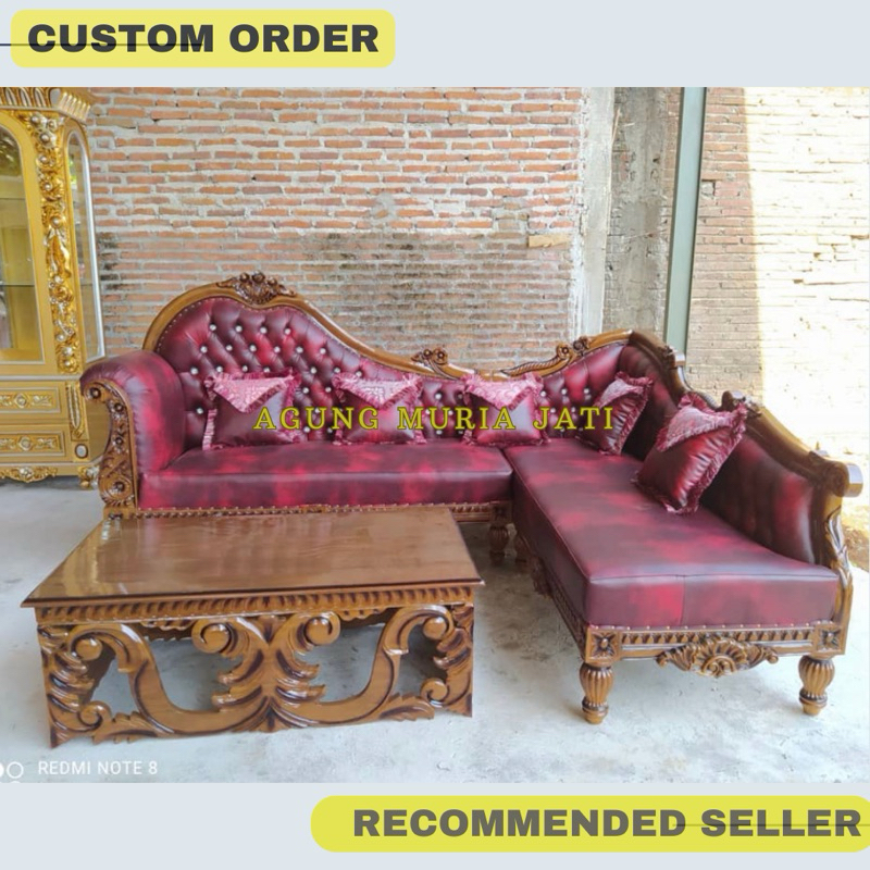 Sofa Jati Sudut Mewah