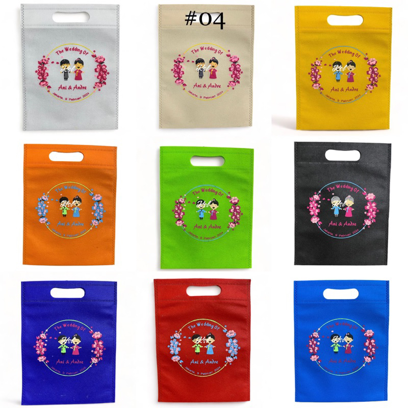 

Tas Spunbond / Tas Kain Belanja / Goodie Bag OVAL SOUVENIR WEDDING 20x26