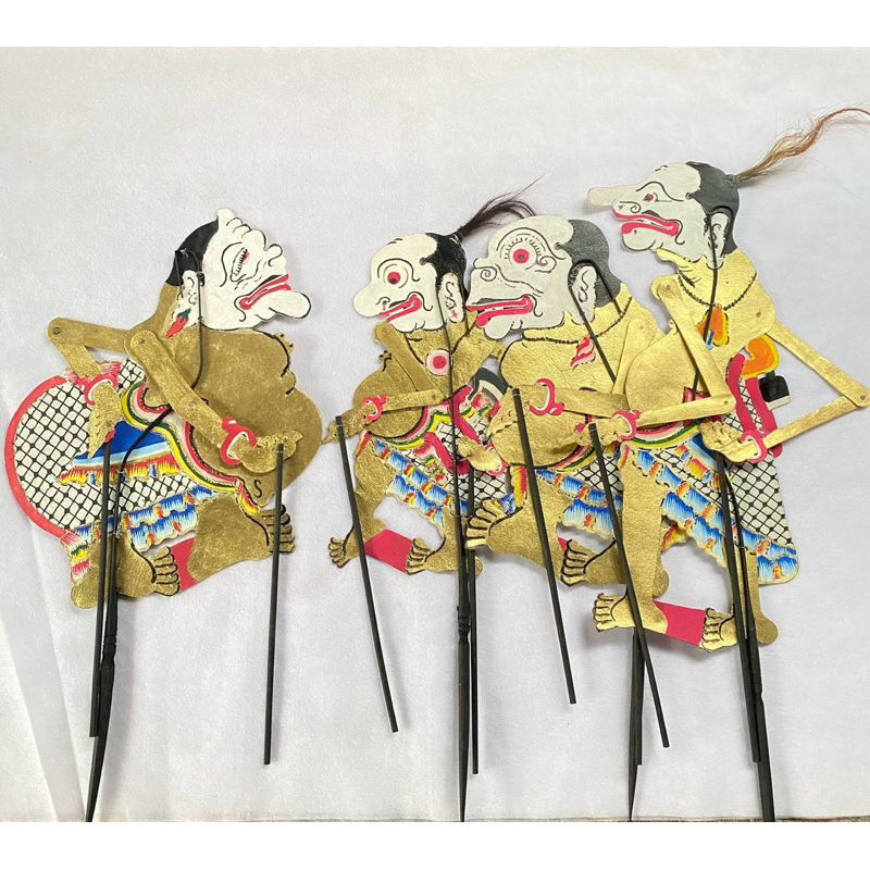 1Set Punakawan Punokawan Wayang Kulit Sapi Asli Ukuran Standar Dalang