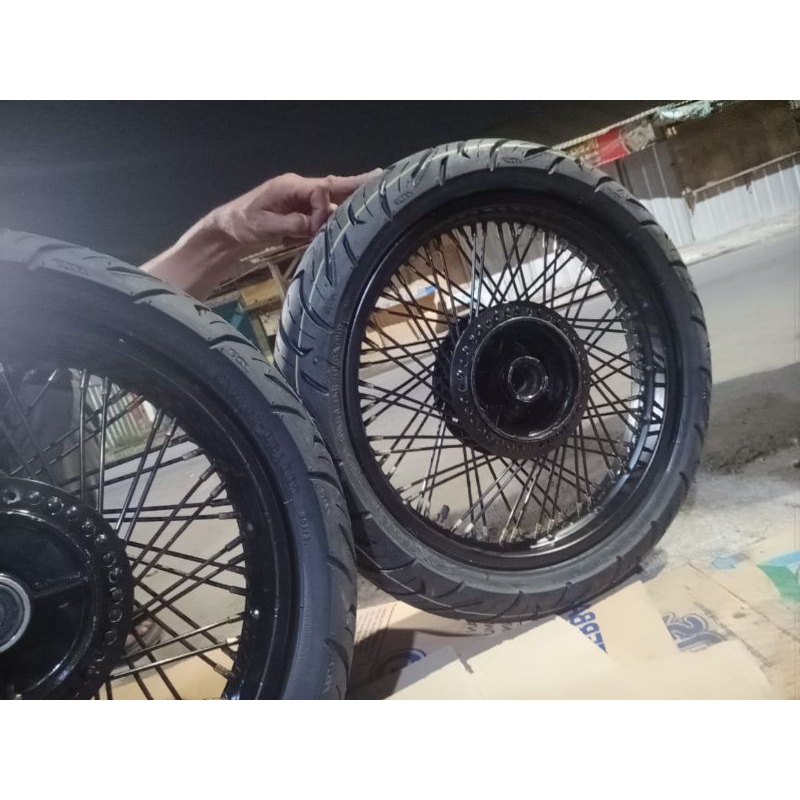 velg jari-jari*1000 full black Ring'14 Astrea grand prima Supra x lama star { rakitan spesial }