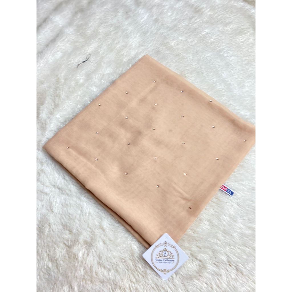 hijab segi empat paris jadul payet rose gold swarovky premium