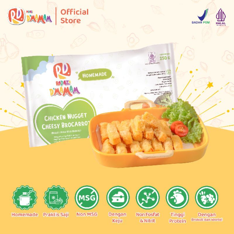 

D'Mamam Chicken Nugget Cheesy Brocarrot/ Nugget Keju Wortel