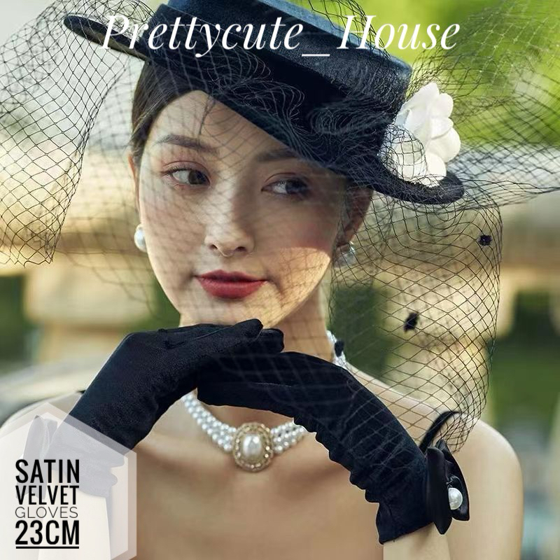 SARUNG TANGAN WEDDING WANITA / SARUNG TANGAN SATIN PENDEK PANJANG / SATIN GLOVES PANJANG PESTA/