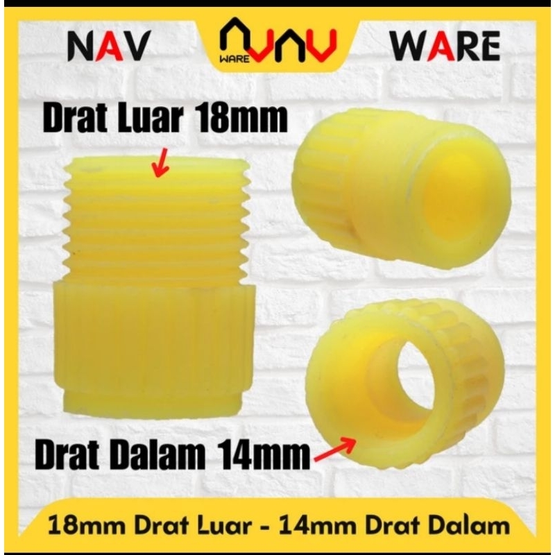 KONEKTOR DRAT LUAR 18 MM DAN DRAT DALAM 14 MM SPRAYER