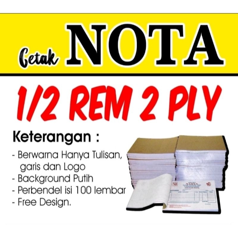 

nota setengah rem 2 ply custom