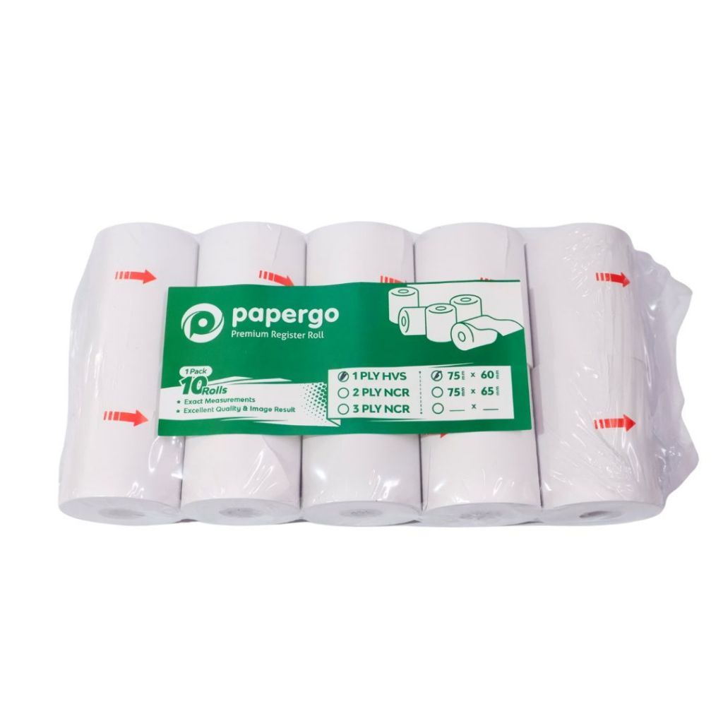 

(COD)Telestruk Kertas Kasir Struk Paper Go 75 x 60 mm 1Ply, 2Ply, 3Ply