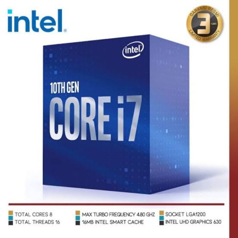 CORE I7 - 10700 Processor INTEL Comet Lake-S LGA 1200 - 8 Core Gen10