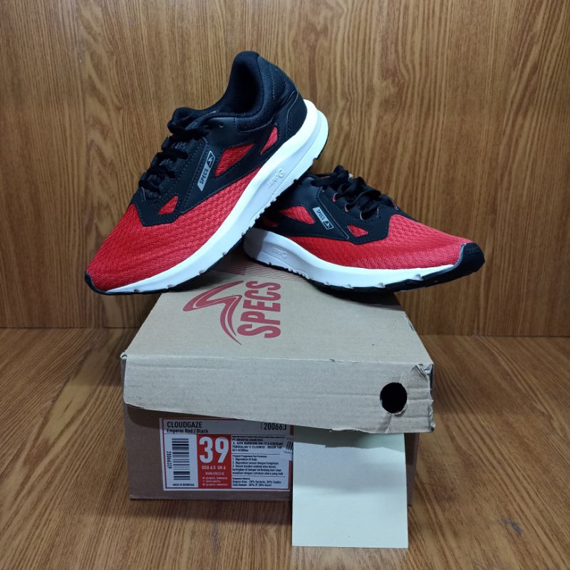 Sepatu Running Specs Cloudgaze (Emperored/Black)