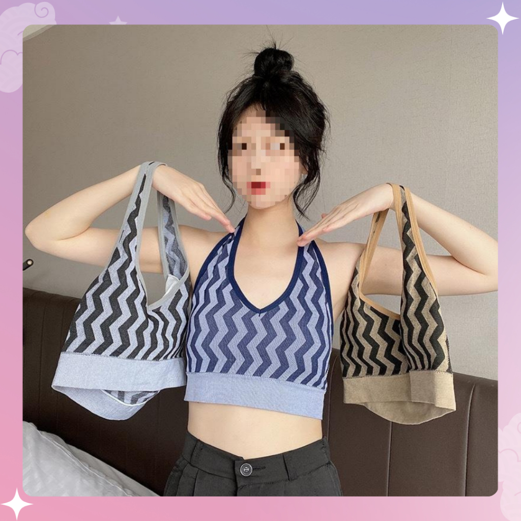 VO-BR919 BRA TANK TOP WANITA KEKINIAN BRA TALI GANTUNG LEHER BRA TANPA KAWAT BRA KOREAN STYLE IMPORT