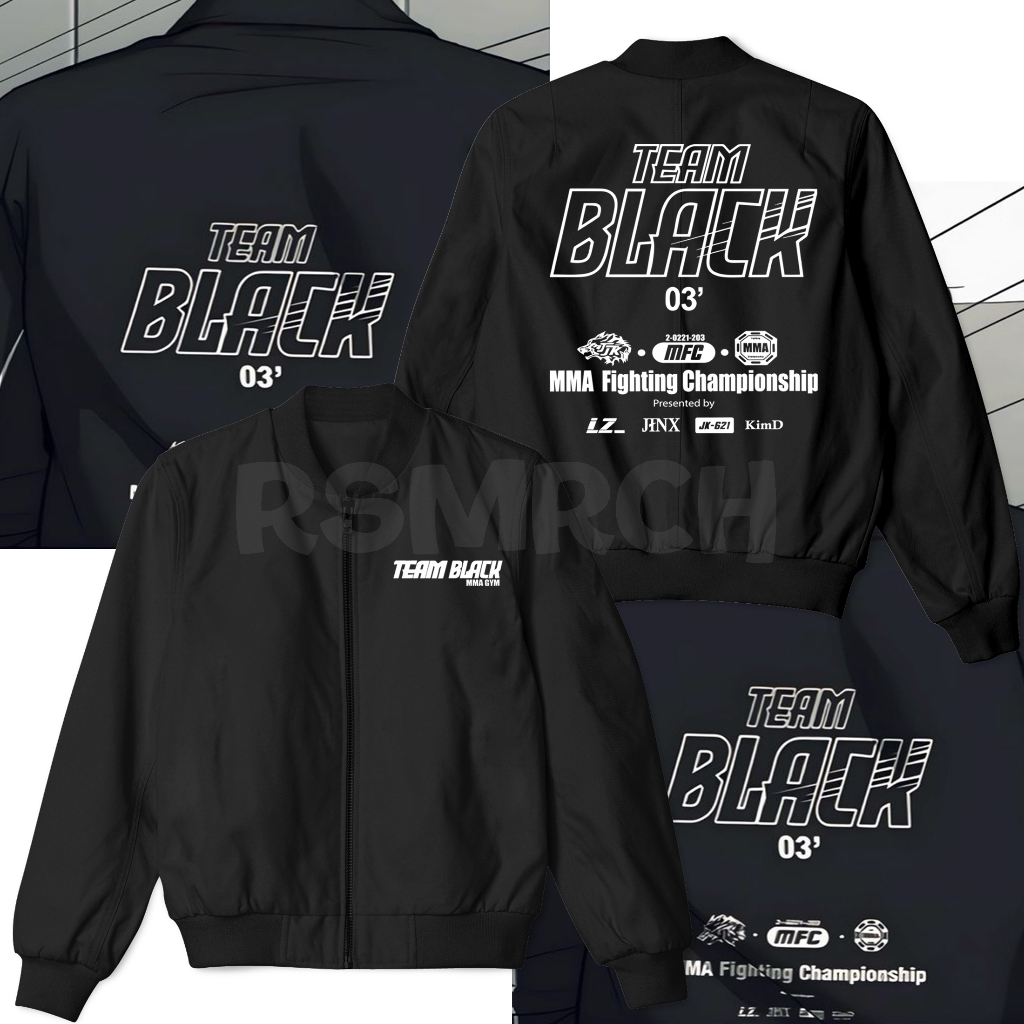 Jaket Bomber Jaekyung Team Black Jinx /Team Black Gym Manhwa Jinx