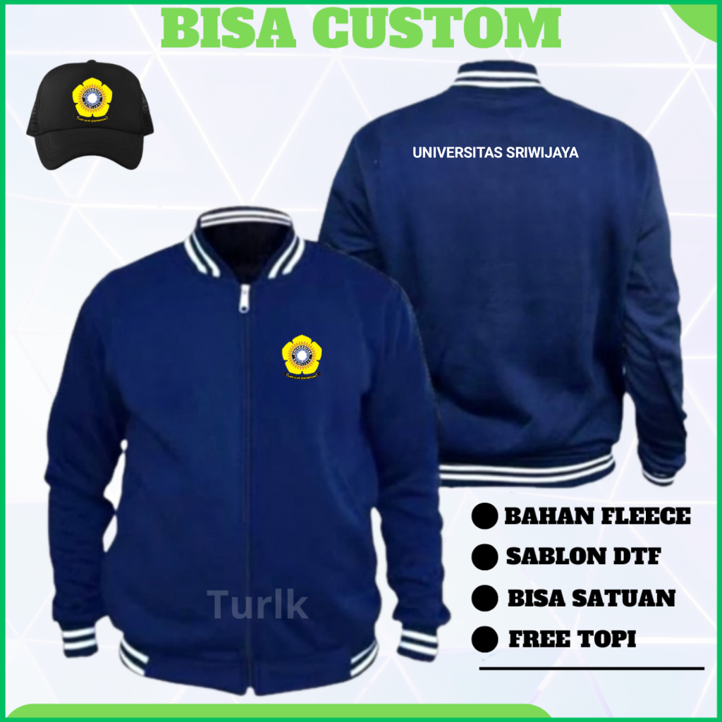 Jaket Universitas Sriwijaya Jaket UNSRI Jaket Varsity Custom
