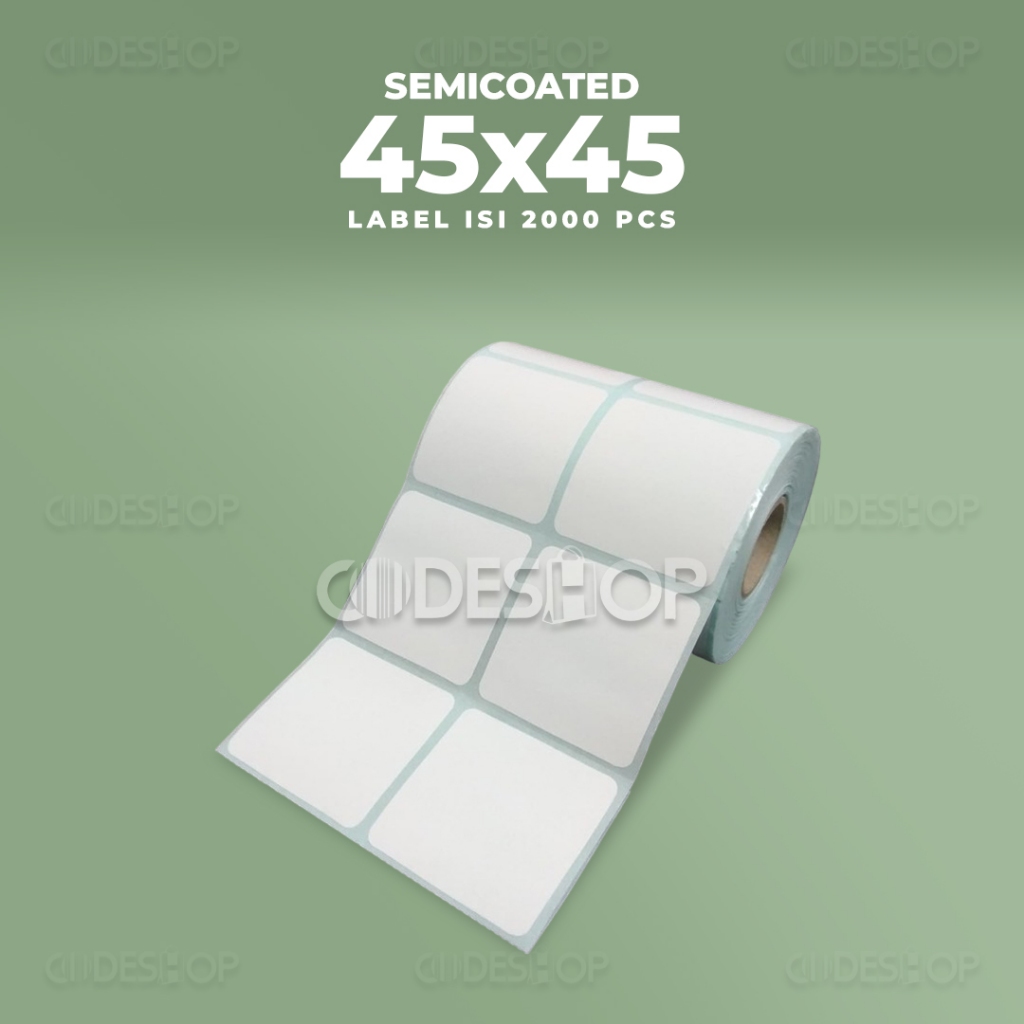 

Label Semicoated 45x45mm 45x45 Sticker Barcode 45 x 45 mm isi 2000 Pcs