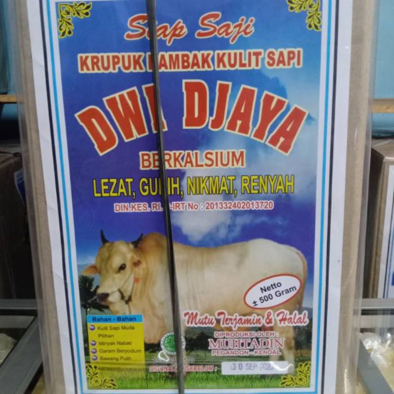 

Krupuk Rambak Kulit Sapi Merk Dwi Djaya Khas Kendal Kemasan 500gr