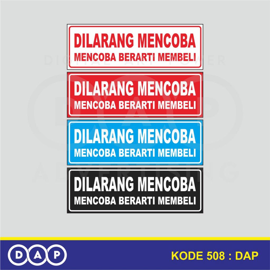 

508 - STIKER MENCOBA BERARTI MEMBELI - 30 X 10 CM - VINYL - TERBAIK