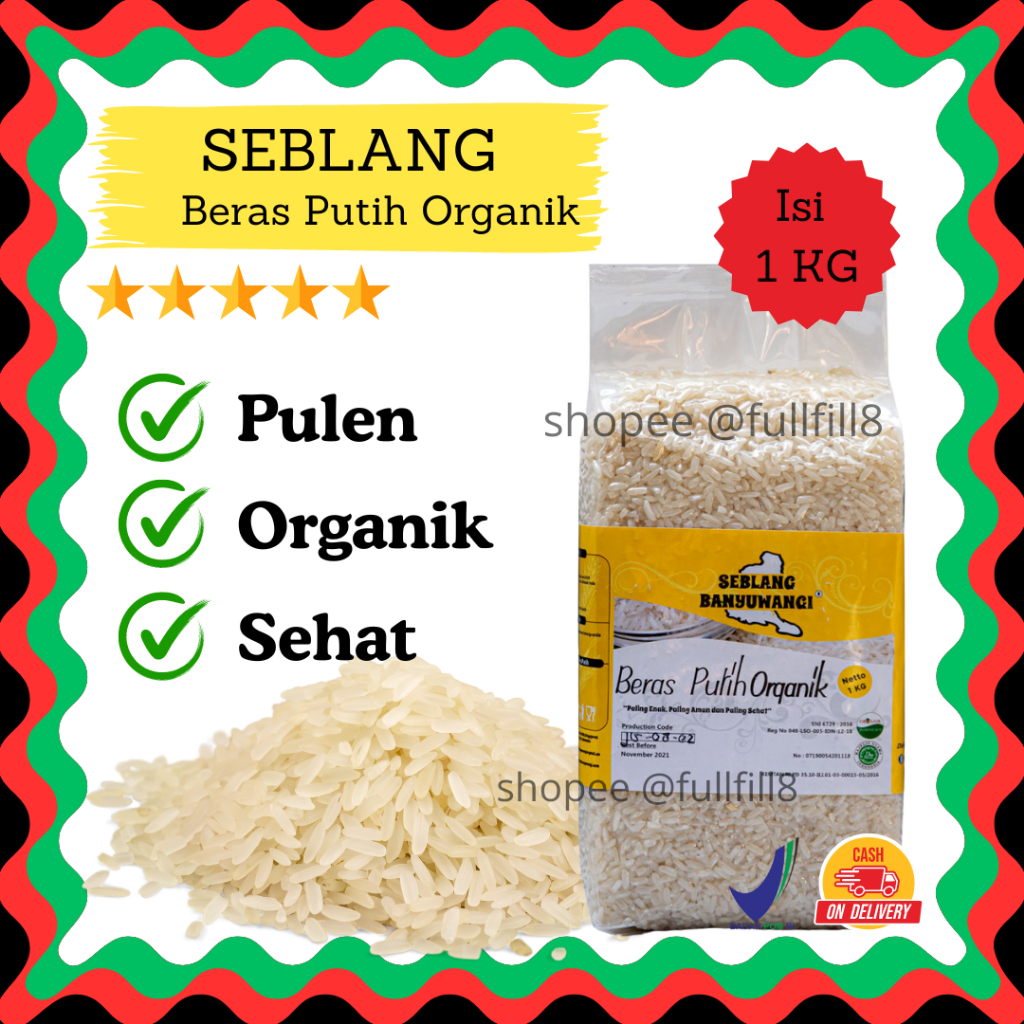 

SEBLANG BANYUWANGI - SIRTANIO BERAS PUTIH ORGANIK - Beras Sehat untuk MPASI / Diabetes / Diet Rendah Gula Kalori