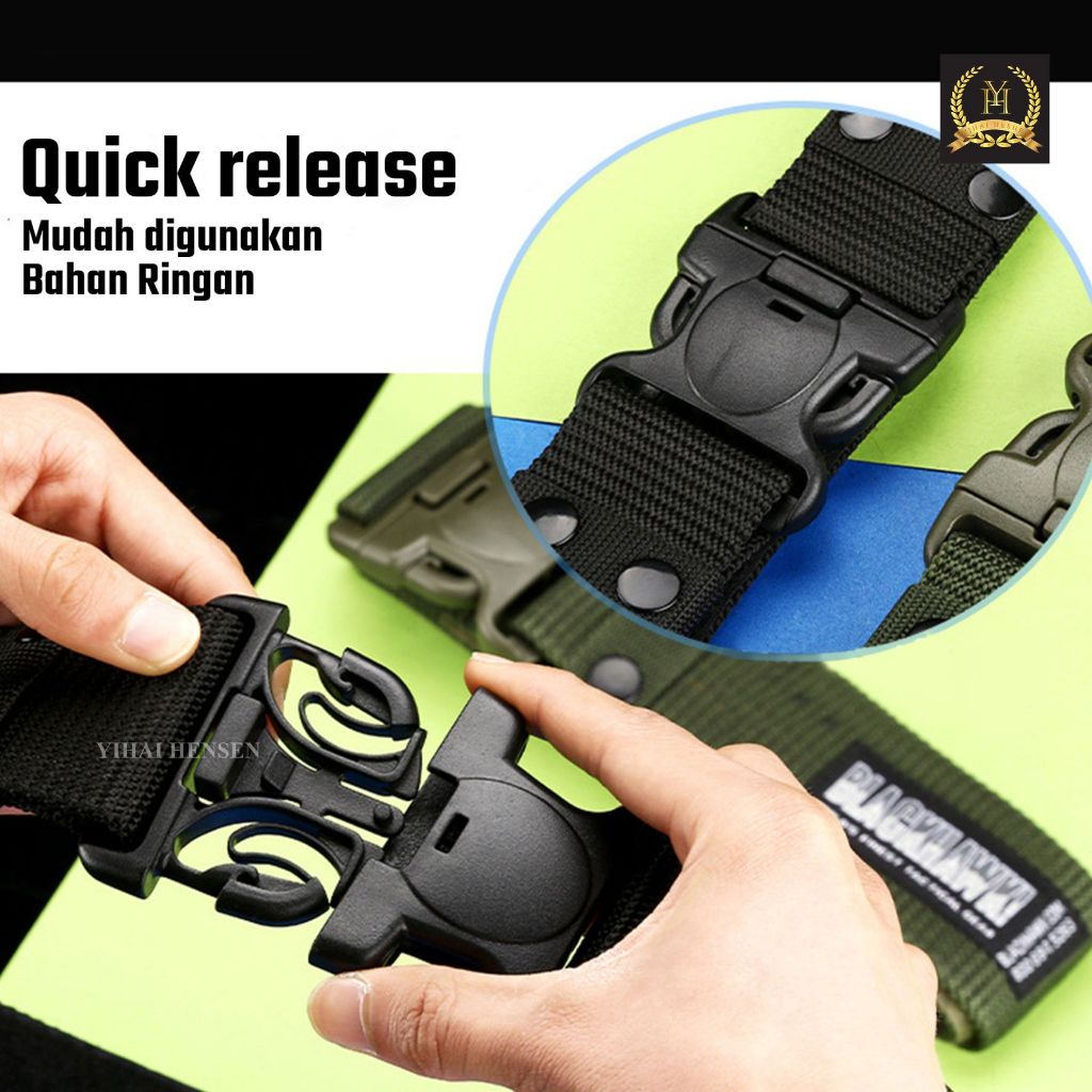[Y&H] Kopel Blackhawk/Ikat Pinggang Pria Kanvas Kopel Ceklok Satpam/Security - YH337