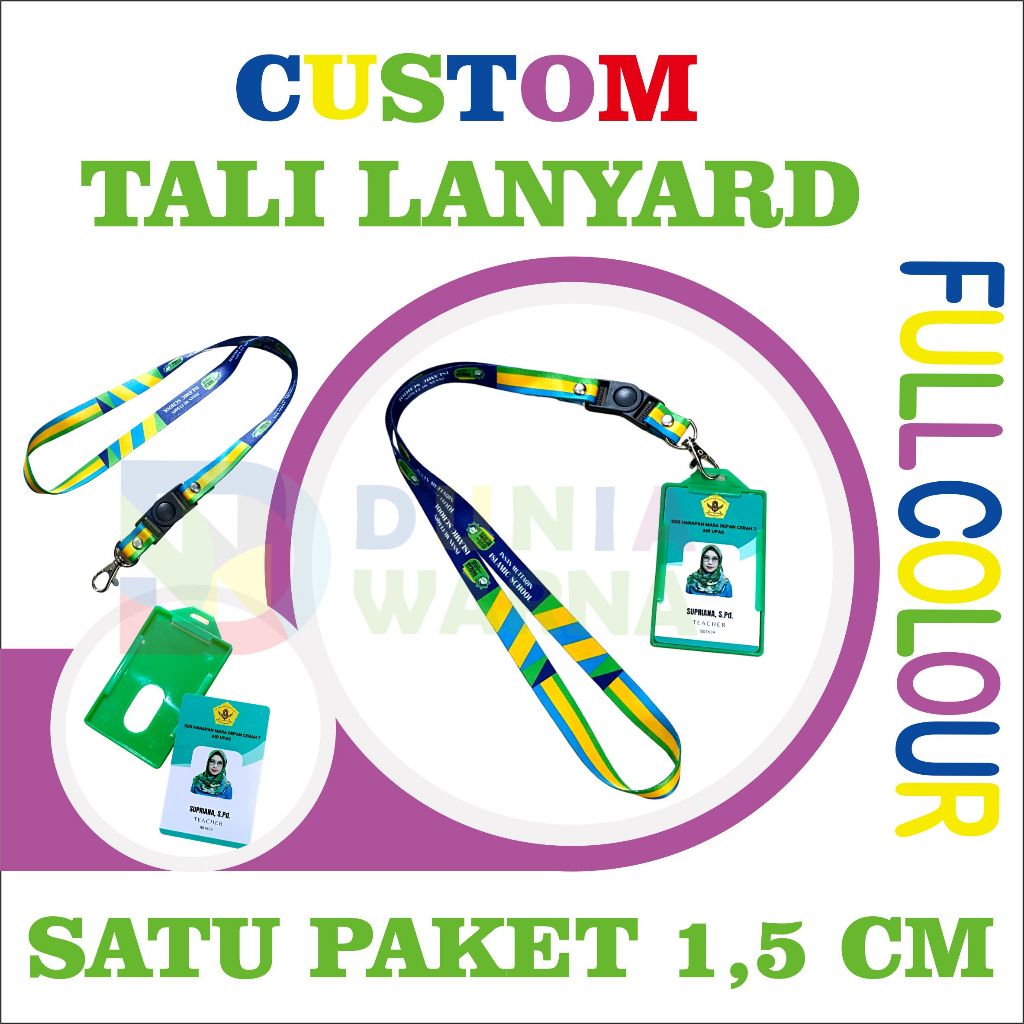 

SATU PAKET NAME TAG+ LANYARD CUSTOM+ CASE UKURAN 1,5 CM 2 SIS