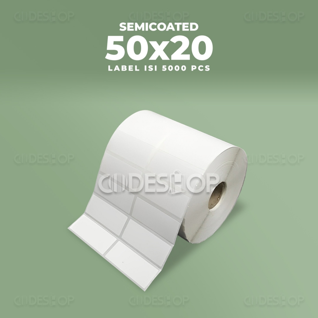 

Label Printer Barcode 50x20mm 2 Line Semicoated Core 1 inch