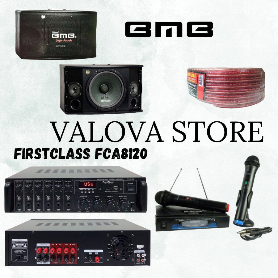 Paket karaoke 8 bmb cs450v sk + ampli Firstclass Fca8120 Paket Karaoke BMB Original