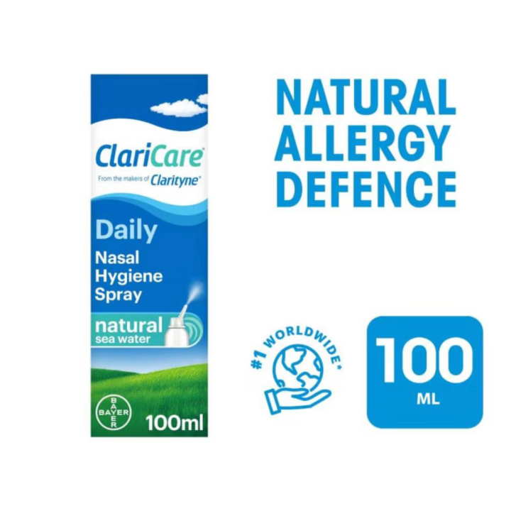 CLARITYN CLARITYNE CLARICARE Daily Nasal Hygiene Spray Natural Sea Water 100ml (SINGAPORE)
