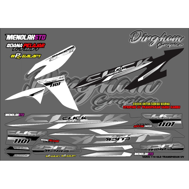 striping transparan Vario 110 karbu desain click vario cw