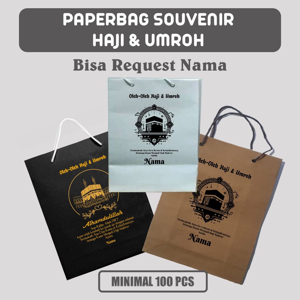 

Paperbag Souvenir - Paperbag Hampers - Paperbag Olshop - Paperbag Parcel Lebaran _paperbag Oleh2 Haji umroh - Custom sablon