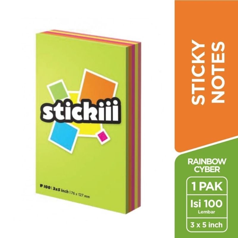 

STICKII STICKY NOTES RAINBOW CYBER