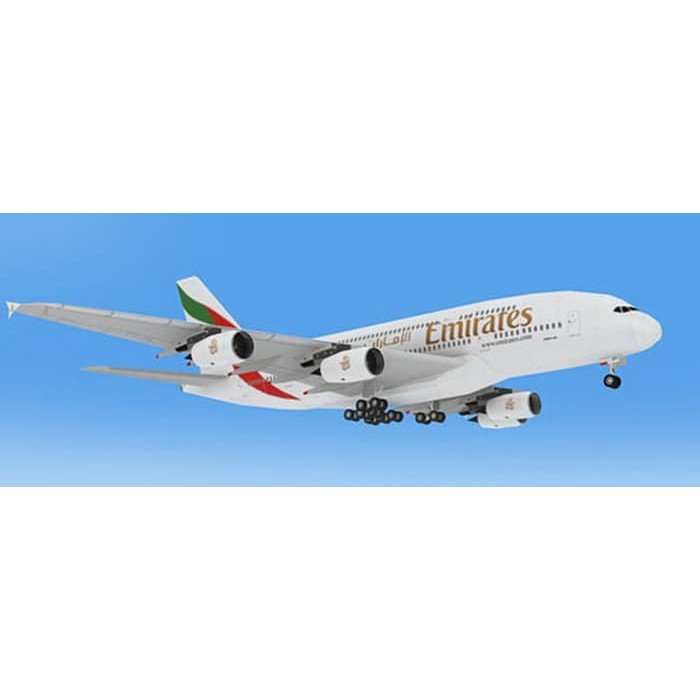 Miniatur Papercraft Pesawat Airbus A380 Emirates Terbaru