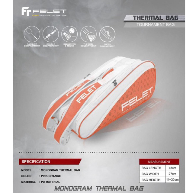 Tas Badminton Felet Monogram Thermal Bag