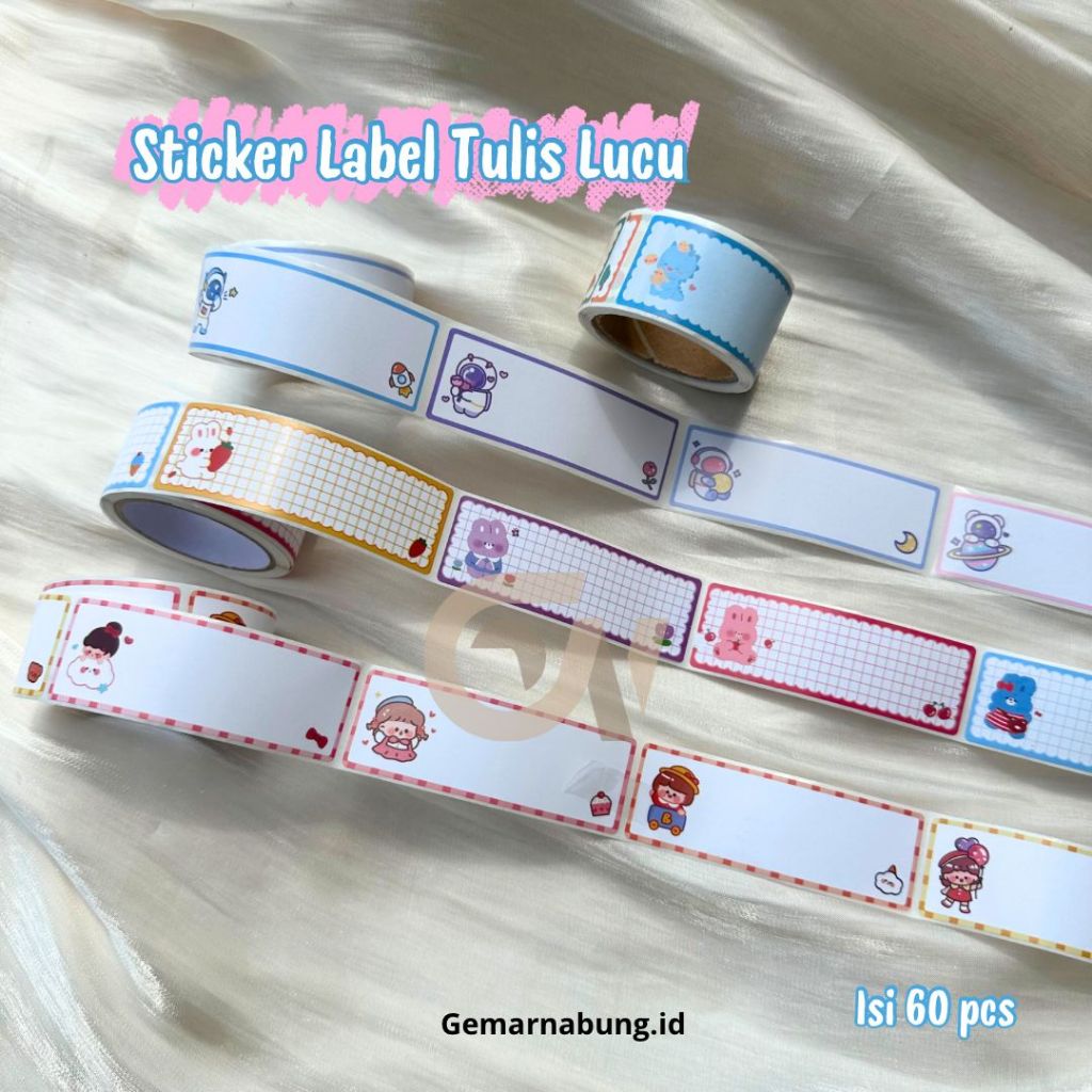 

Sticker Label Tulis, Sticker Label Nama Cute isi 60 Pcs