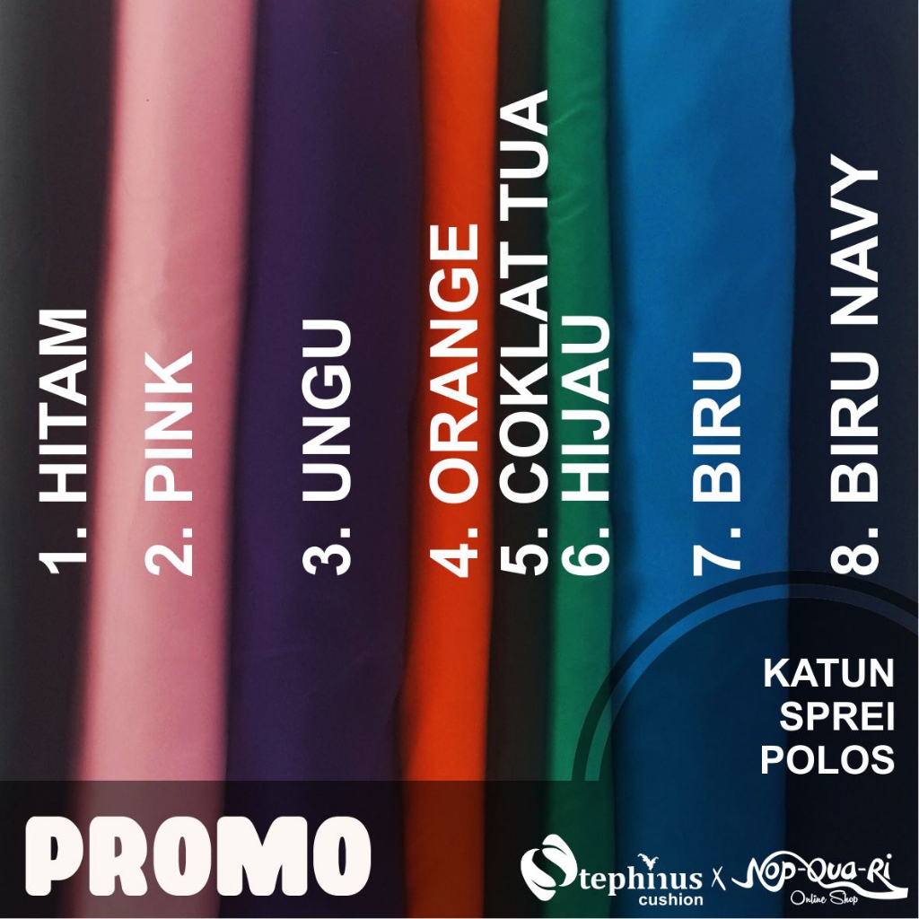 Kain Katun Sprei Bahan Sprei Gorden Meteran Lebar 240cm Warna Polos Bisa Dicuci