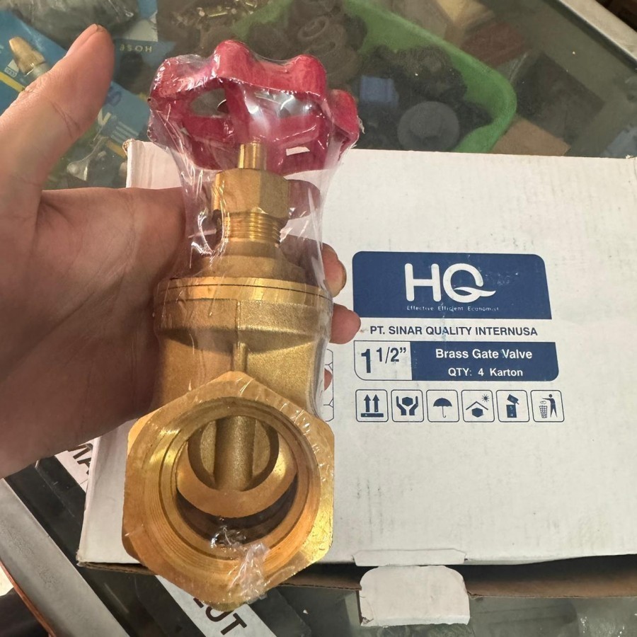 Bukan ONDA GATE VALVE 1 1/2" INCH HQ KUNINGAN STOP KRAN 1,5" HQ GATE VALVE BRASS