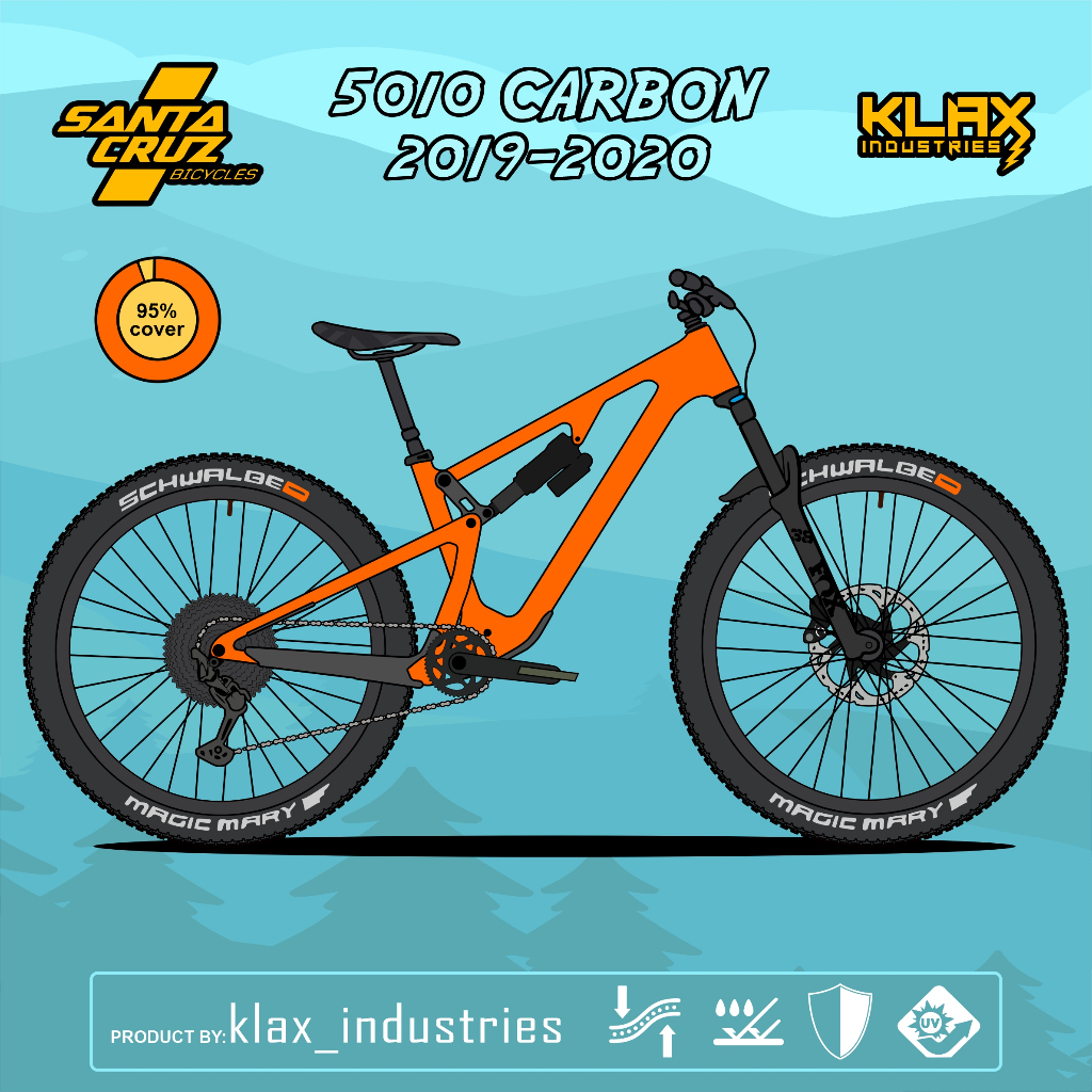 Protector 95% SantaCruz 5010 CARBON 2019 2020. FULL WRAP PROTECTOR KLAX industries