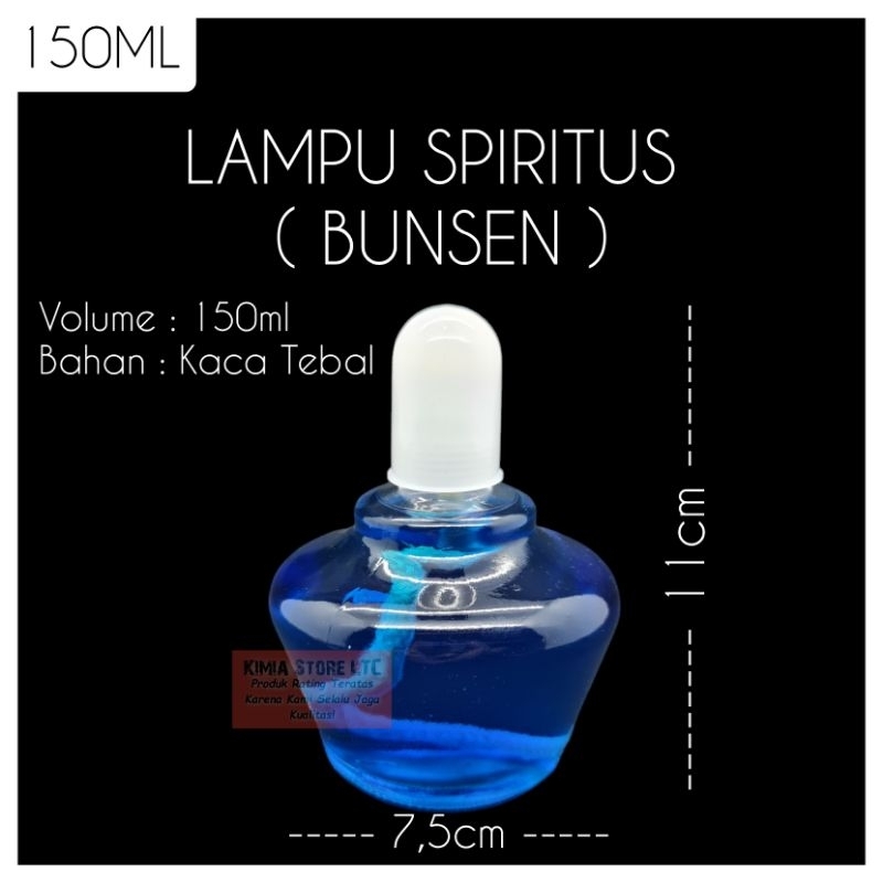 BUNSEN SPIRTUS 150ML / BUNSEN 150ML / BOTOL SPIRTUS KACA 150ML