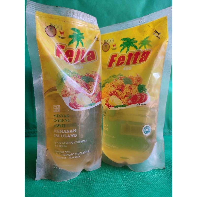 

Minyak Goreng Fetta Premium 450ml/ minyak 400ml merk random