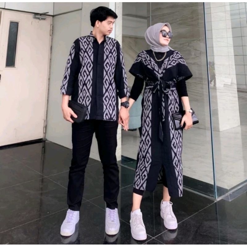 READY STOCK - Baju Tenun Couple - Couple Tenun - Couple Kondangan - Batik Couple - Tenun Batik Coupl