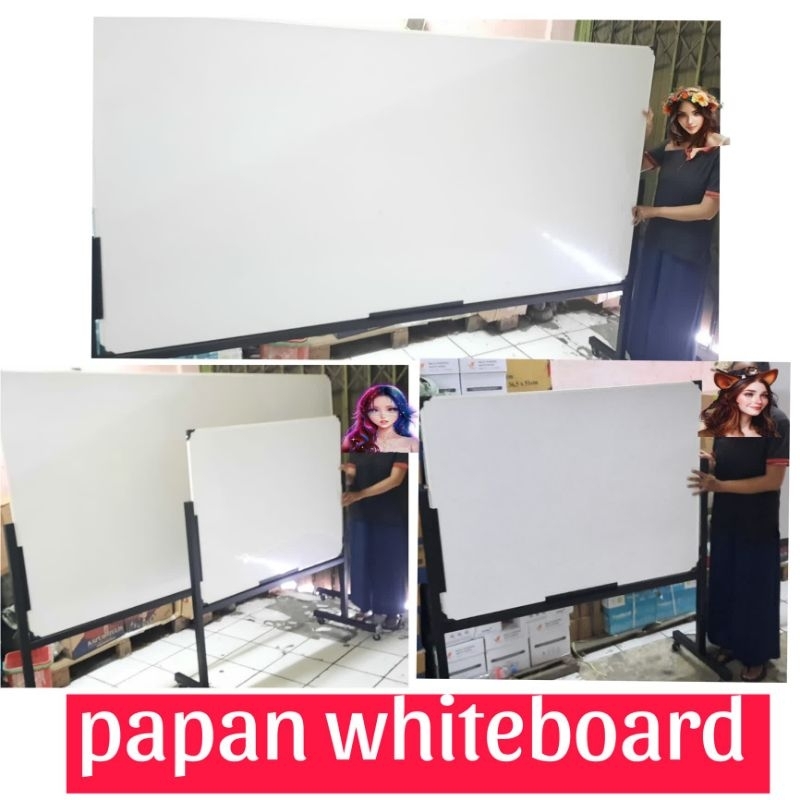 

papan tulis whiteboard magnetik 1 sisi/ 2 sisi magnetik segala ukuran+ standard
