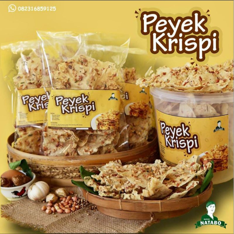 

Peyek krispi kacang tanah dan udang rebon