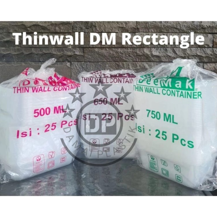 THINWALL DM 5ml 65ml 75ml 1ml Kotak Food Container Launch Box Tempat Bakel Makan Nasi Thinwall Lunch box