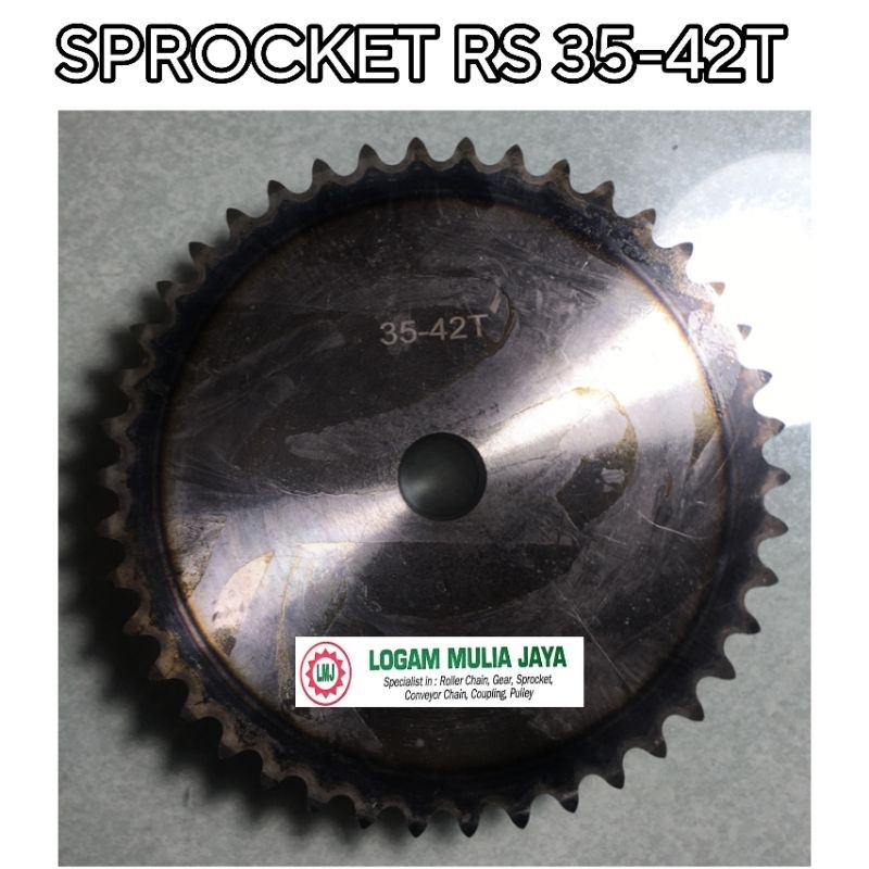 ROLLER CHAIN SPROCKET RS 35 SINGLE GIGI 42T SPROCKET RS 35X42T GEAR GIR RS 35-42T RS 35X42 T RS 35-1