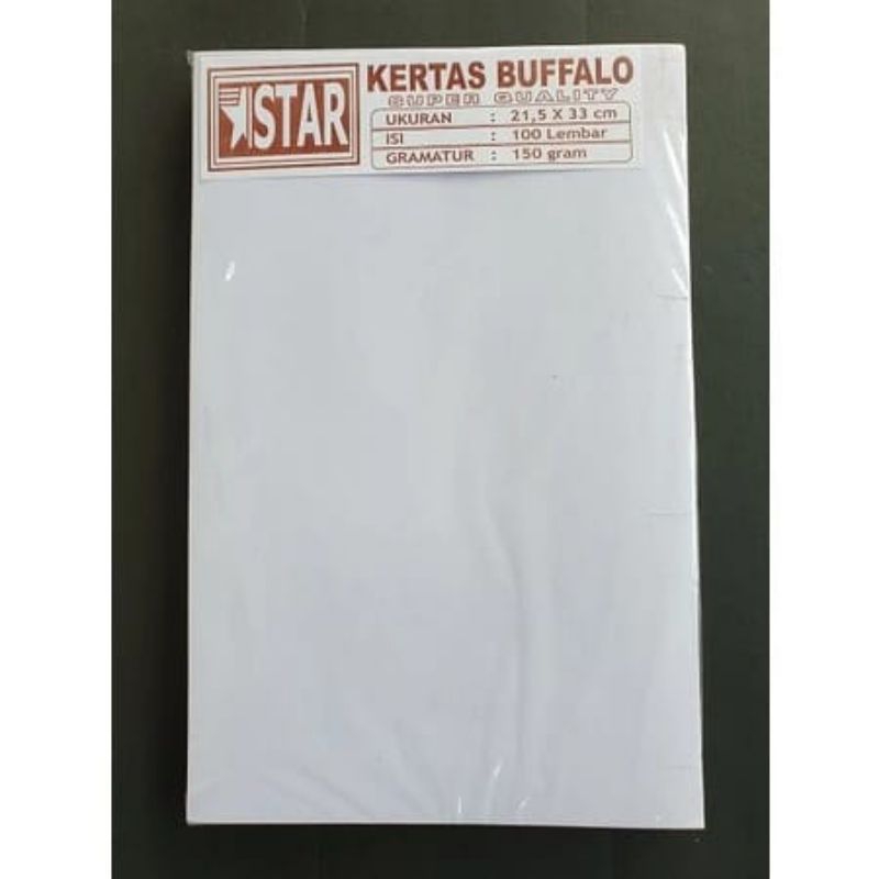 

Kertas Buffalo Putih F4 (BC 150 gsm) | per pack isi 100 lembar