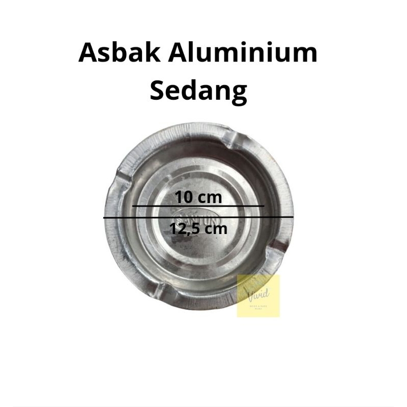 Asbak Bulat Aluminium Sedang - Asbak Rokok - Asbak Puntung Rokok - Tempat Rokok - 1pcs