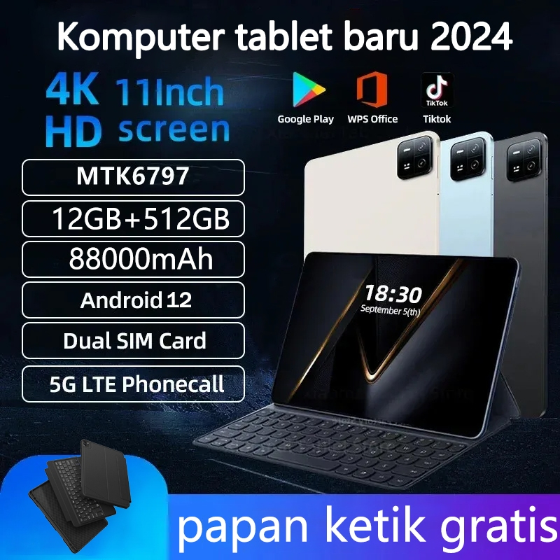 【COD】【Free keyboard】 Tablet  Pro 11 Barang baru Tablet Ponsel Android Tablet Murah Baru Tablet PC 10