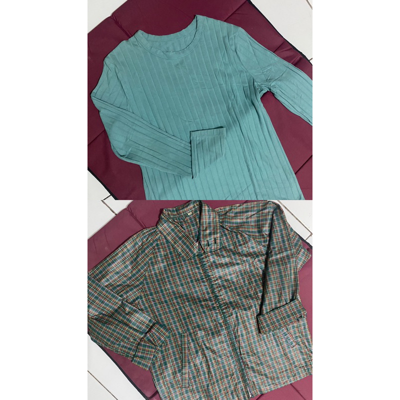 PRELOVED TARTAN JACKET ZIPPER KAOS ND LIST 50RB DAPAT 2 - JAKET TARTAN ZIPPER JAKET CASUAL ZIPPER KA