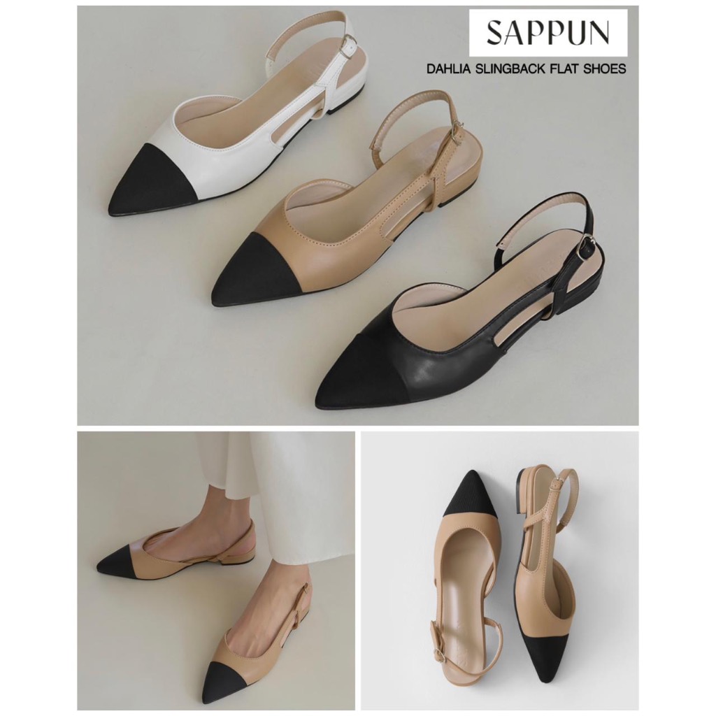SAPPUN Dahlia Slingback Flat Shoes (2cm)