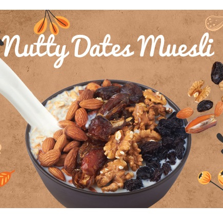 

Nutty Dates Muesli 1kg -Muesli Kacang Kurma-Sereal Sehat, Sarapan Praktis, Murah, Bergizi, High Quality (Terdapat 2 Varian Rasa)