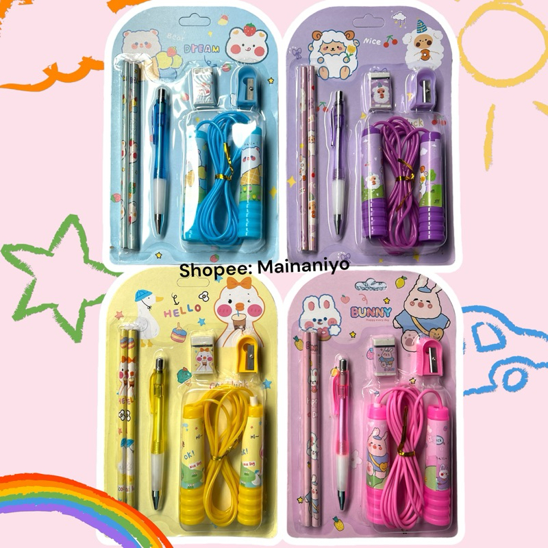 

Set Stationery paket alat tulis anak cocok untuk souvenir atau hadiah ulang tahun anak set alat tulis paket ulang tahun birthday anak study karakter kartun 8in1 5in1 dompet 7in1 hadiah lomba